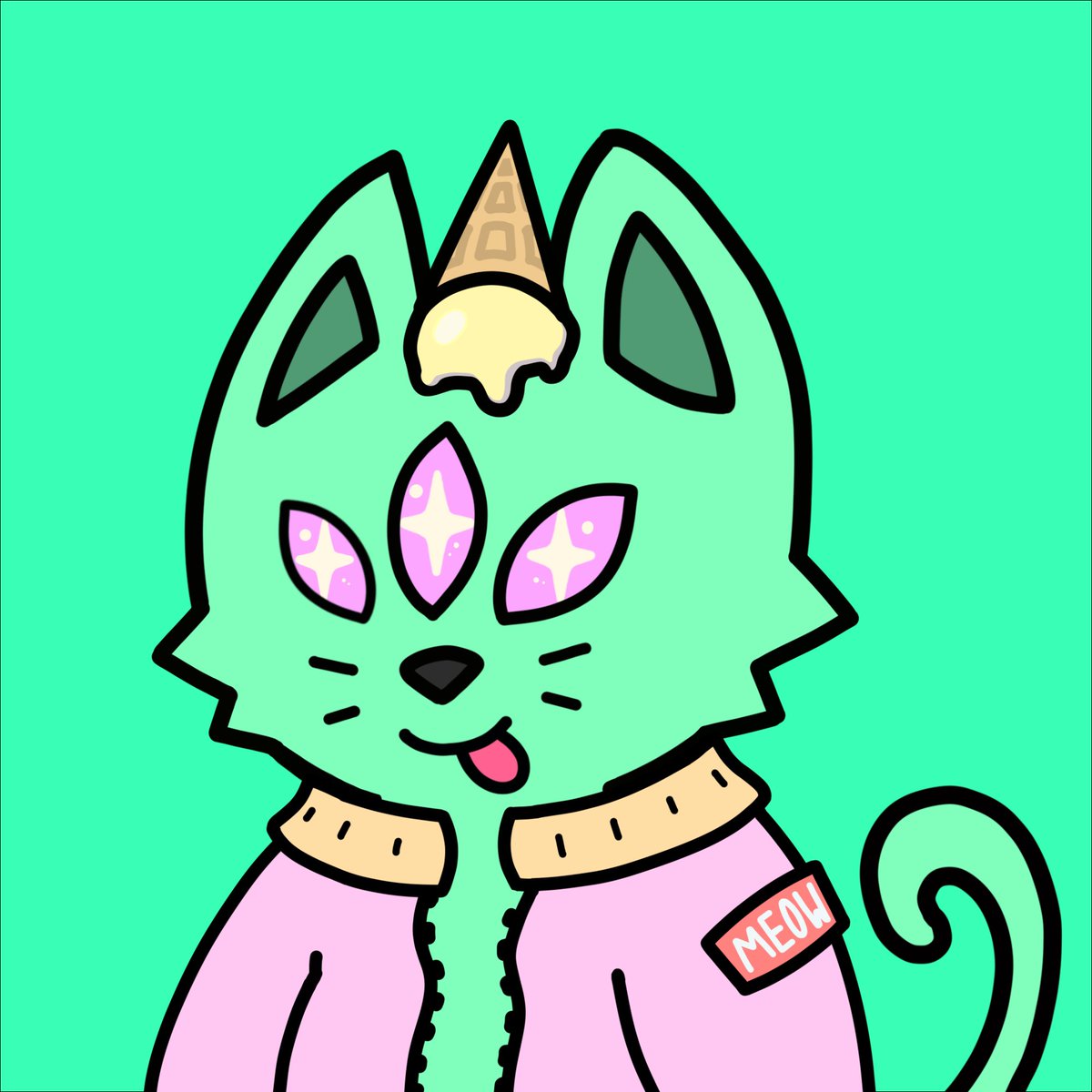 blairjdaniel's tweet photo. very unrare but the colour clash is so cool...I love all the matching colours! @CosmicCats_ #NFT #LETSGETCOSMIC https://t.co/R0LSWEgWhL