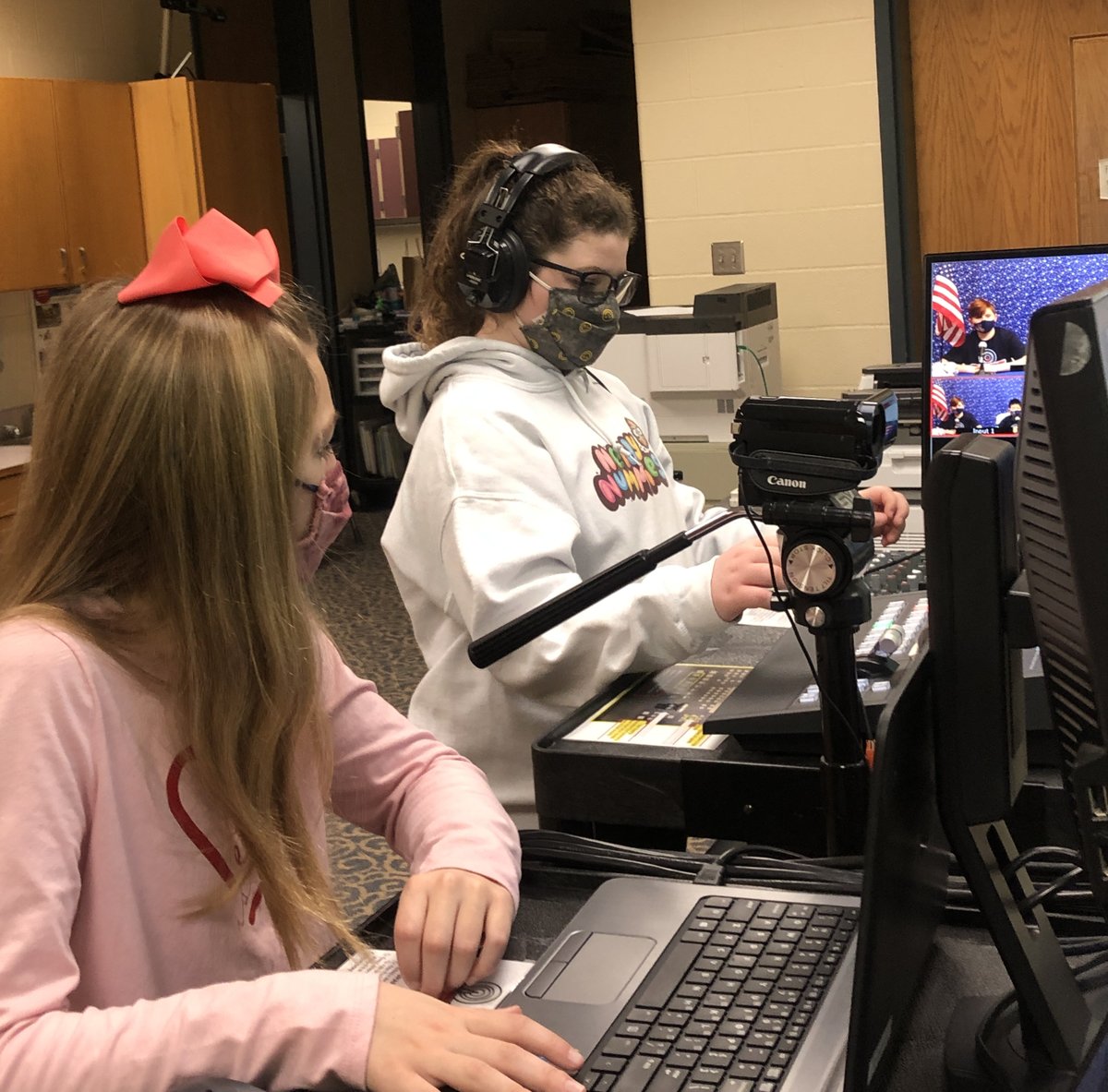 These fifth graders make morning announcements look so easy! <a href="/SmokyRow1/">Smoky Row Elementary</a> <a href="/myccs/">Carmel Clay Schools</a>