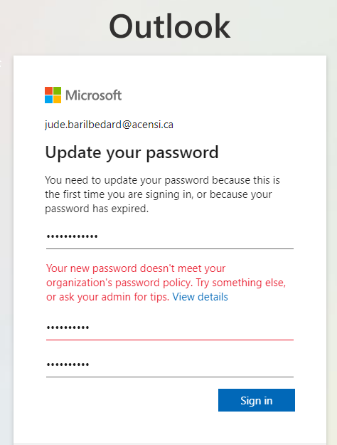 metanymie's tweet photo. microsoft outlook i'm amazed at the novel ways you find to be the absolute worst
- no way to see password written
- only tells you about password policies if you don't satisfy them, so I'm literally guessing wtf
also: no multiple logins? in 2022? you're pulling my leg right now https://t.co/Ylt0azs76o