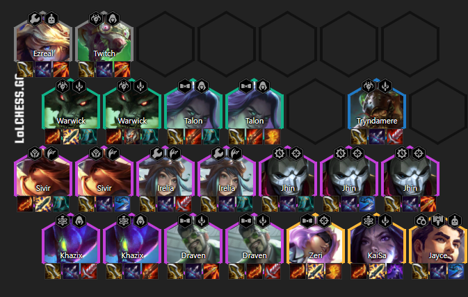 そうりゅう Tft Set6 5 Ielworグインソーシヴ進行 1 3コスを4 5コス持ち替え 一部は ３キャリー可 エズ ツイッチ トリン Lwieで ３ Ww グインソーかシヴで ３ タロン Vip ３ Ieラピファ シヴィア Ielwはストライカー４