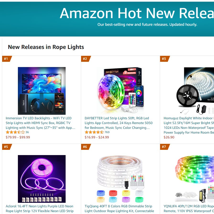 threesheep_tech's tweet photo. 🎉We are thrilled to announce TAO X is the #1 new release on Amazon for rope lights💡

🤎Enjoy immersive Olympic with TAO X Today 
👉https://t.co/sjJv7EZyHA

#TAOX #LED #LIGHT  #TV #Backlight #Amazon #NewReleases https://t.co/7m13BQVCbm