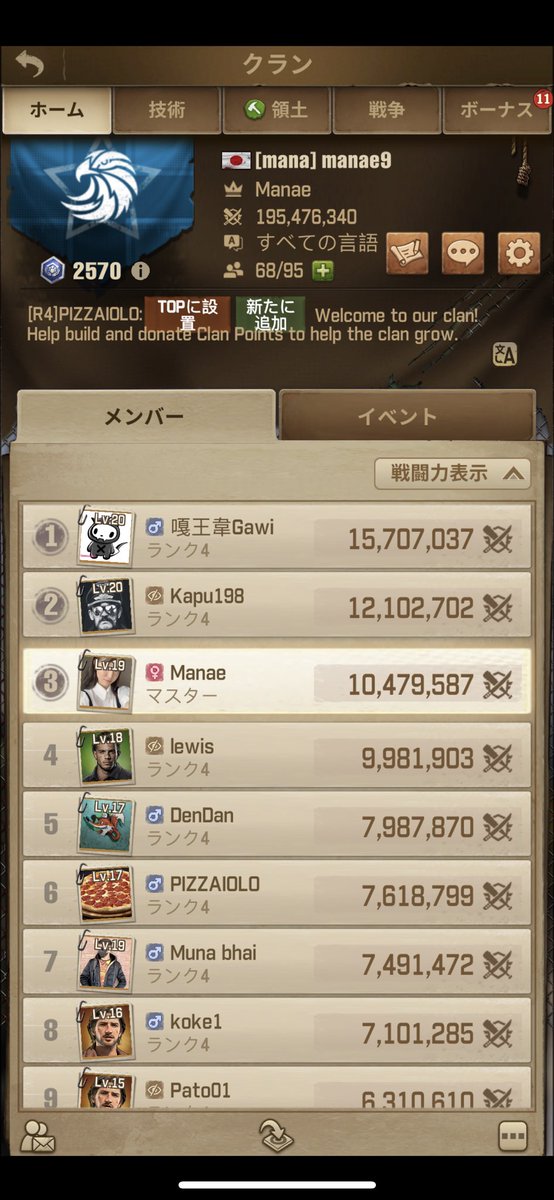 mjc2020_04's tweet photo. 毎日ウォーサバ頑張ってます🧟‍♀️🛠🧨！

クランのメンバーも増えてきて領地も広がって、みんなで協力プレイ楽しんでます🤝

302のサーバーにいる方、是非［mana］のクランでお待ちしてます😆💡

みんなでシーズン2行けるといいな〜✌︎

#ウォーサバ
#ウォーキングデッドサバイバー https://t.co/ksrlZNIT22