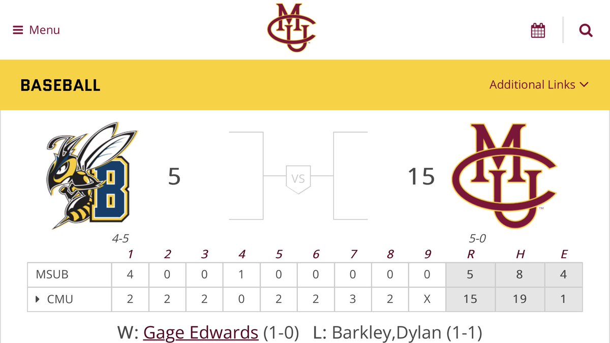 theRealLAVON's tweet photo. Congrats to @CMUMavsBaseball . Nice 15-5 win. Gage had another strong outing …3 hit less, scoreless innings and the victory. https://t.co/8E5wAf1WTt