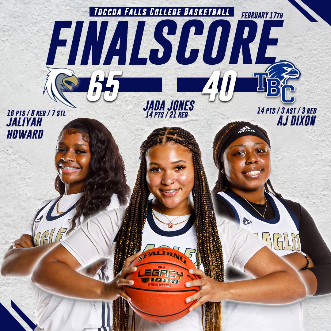 UTFWBB's tweet photo. A great victory tonight against TBC. Our girls Jaliyah, Jada and AJ led us tonight as we had our last game at home! Tune in next week as we travel to Florida for our Tournament #SoarTogether🦅🏀 https://t.co/BTJ3YBwH1J