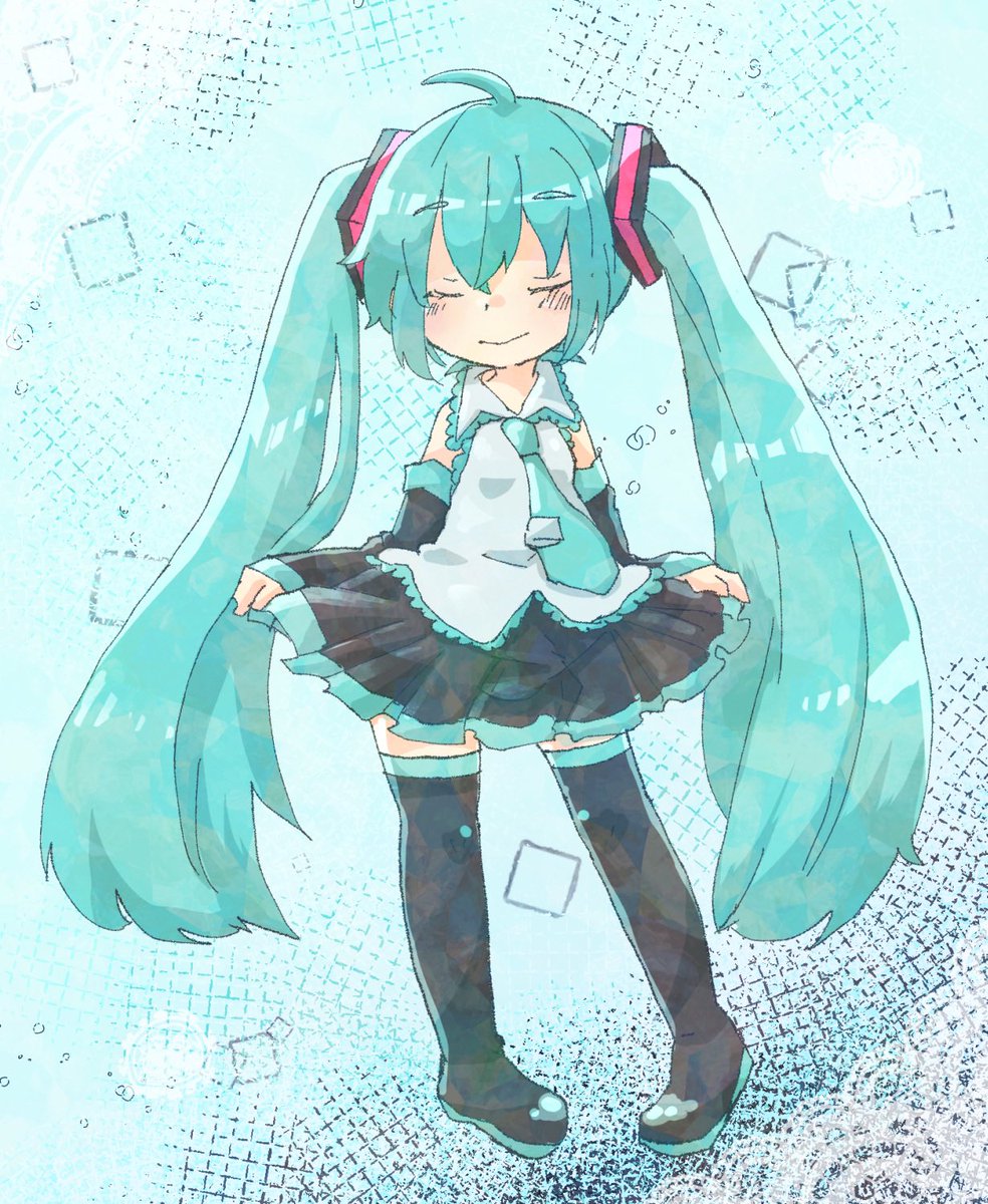 初音ミク「初音ミクちゃん 」|さくま@求V1MEIKOパケアクのイラスト