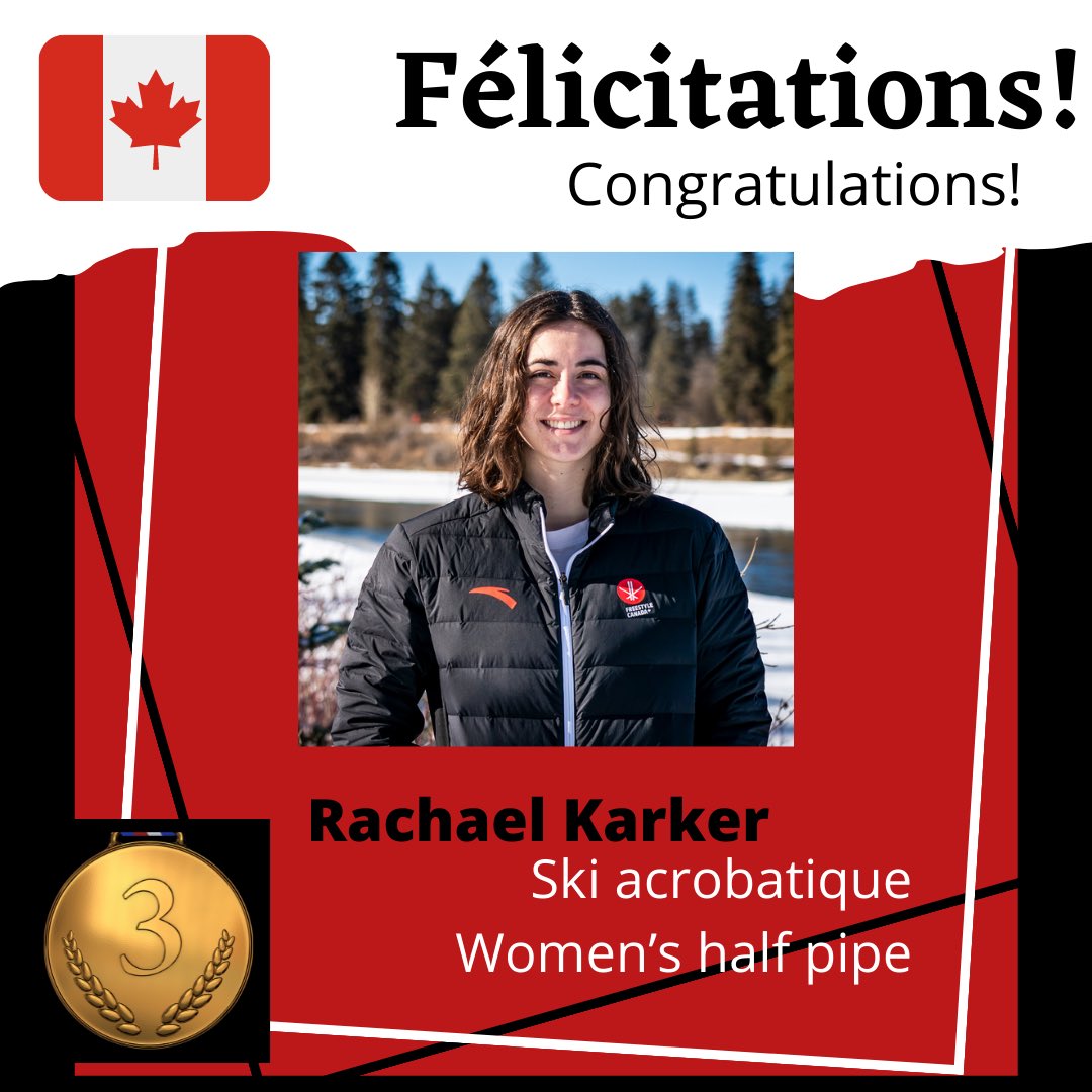 FrancoSol8's tweet photo. Rachael Karker (24), Guelph, Ontario 🇨🇦 

Une médaille de bronze pour la jeune athlète!

A bronze medal for the young athlete!

#équipecanada 
#teamcanada
#beijing2022 
#winterolympics2022 https://t.co/m2mtC2cBvK