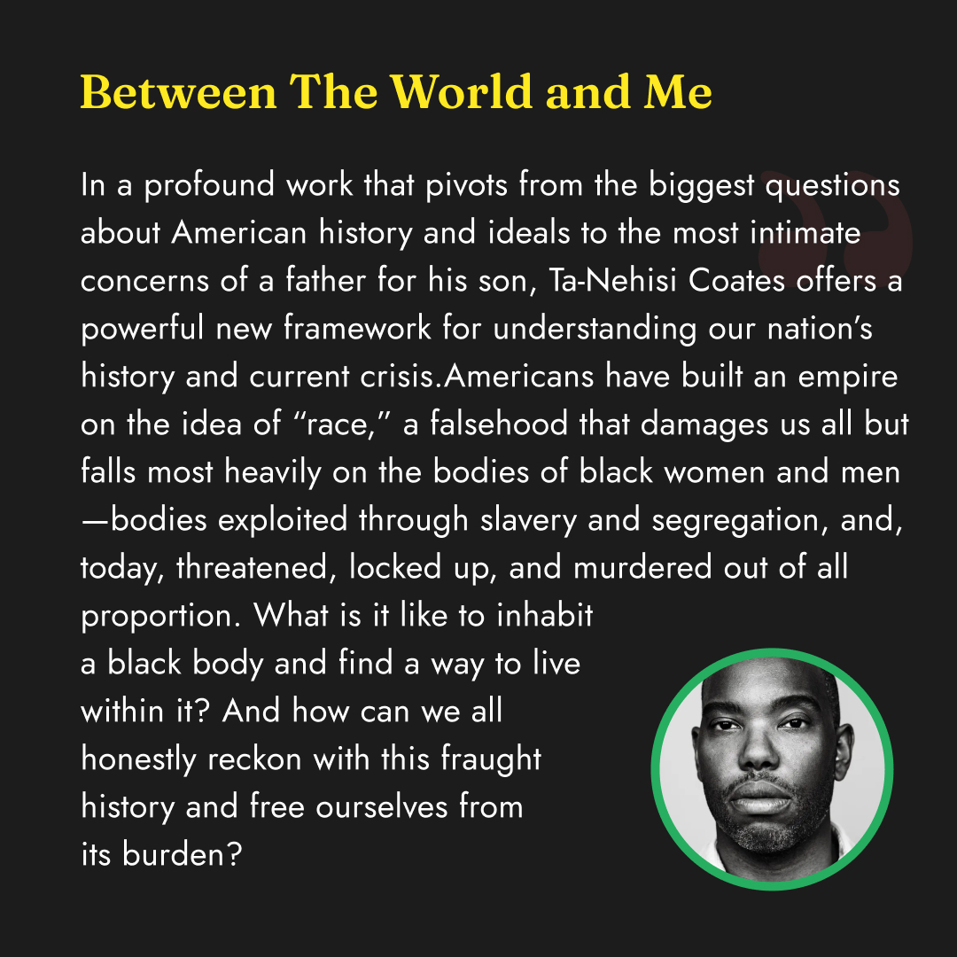 readonmonocle's tweet photo. Ta-Nehisi Coates offers a powerful new framework for understanding our nation's history and current crisis. It is written as a letter to the author's teenage son about the feelings, symbolism, and realities associated with being Black in the United States. https://t.co/egnz8soypQ
