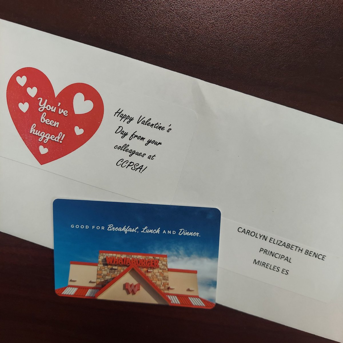 Thanks CCPSA! Nothing says love like Whataburger, right <a href="/DanielNoyolaJr/">Danny Noyola Jr</a>? <a href="/tanyarincon28/">Tanya Rincon</a>