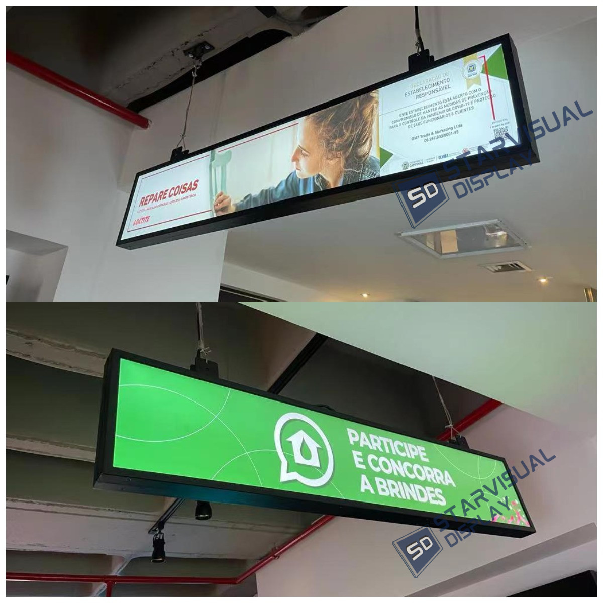 JasmineChen502's tweet image. 👍👍👍 Nice project 48.5&apos;&apos; double-sided stretched display installed by our client💪💪💪, with slim design and narrow bezel. Ceiling installation is also easy to carry on.

#stretchedbardisplay #barlcddisplay #lcddisplay #digitalsignage #digitalsignagesolutions  #starvisualdisplay