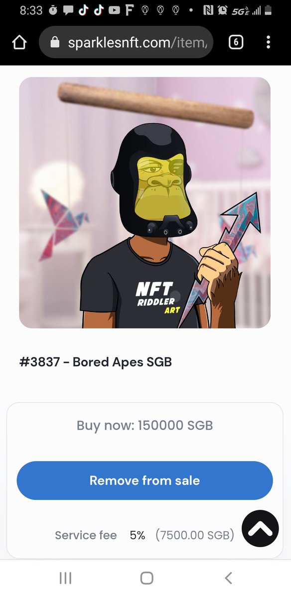 Cidd05's tweet photo. https://t.co/lyYM9kOOi5 #nftriddler #NFTartwork #NFT #Songbird #flarenetwork #XRP
One of my NFT's for sale. 150,000 $SGB but I have others for sale as low as 10,000 $SGB https://t.co/XICOu2V8mw