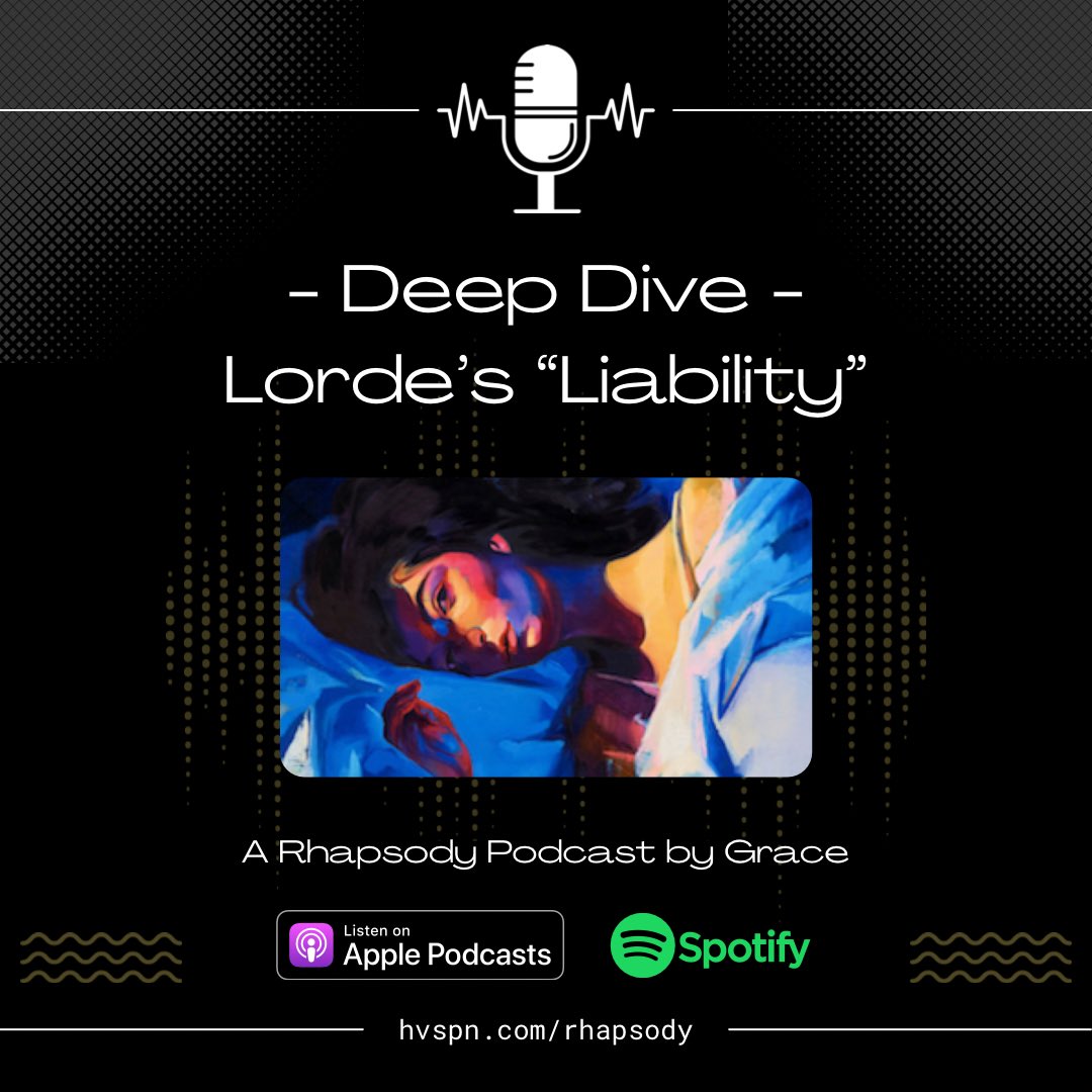 HVRhapsody's tweet photo. 🎙Go listen to one of our many podcasts available on most platforms! In this “Deep Dive” episode, #musictheory student Grace digs into “Liability” by @lorde to share why she loves it so much. Enjoy! https://t.co/Kv3OOuUFn5 #musiceducation #popmusiced https://t.co/Ea1vBAI9aG