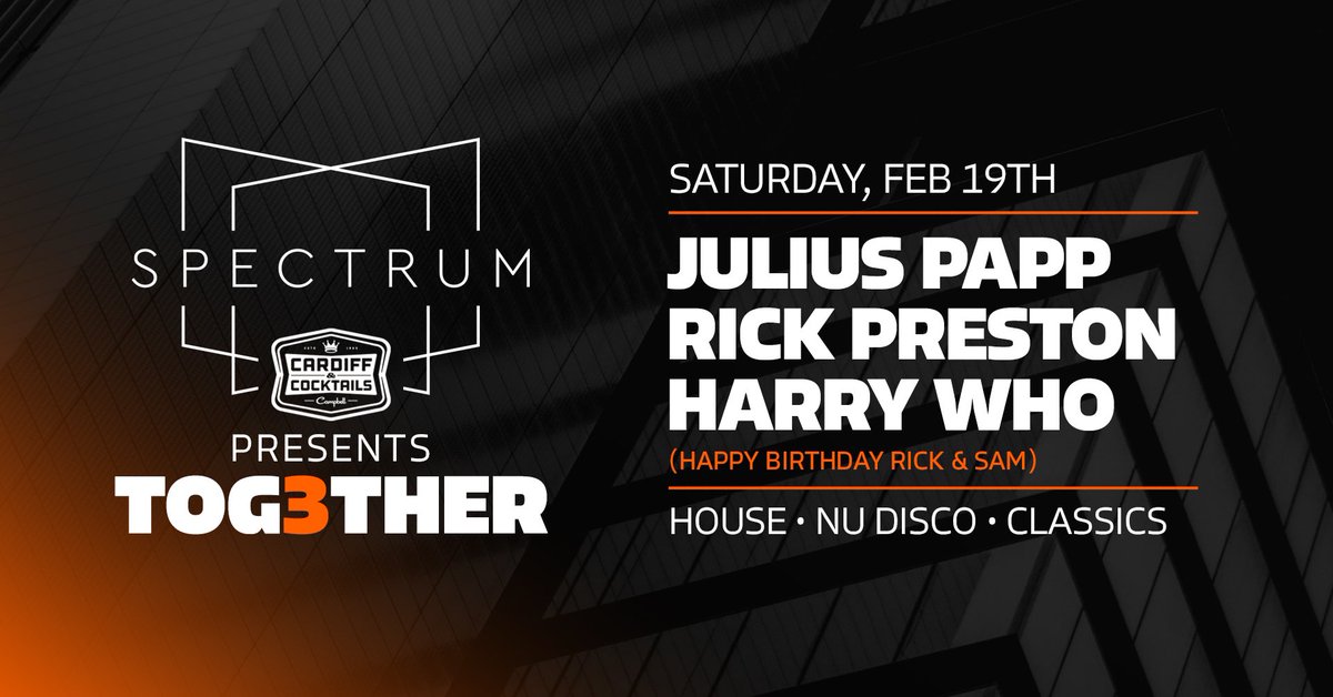 cardifflounge's tweet photo. 3 Together returns this Sat, Feb 19th for a special edition celebrating Rick &amp; Sam’s birthdays! RSVP for priority entry: https://t.co/JH0783vdFK https://t.co/LvmNPuRlyb