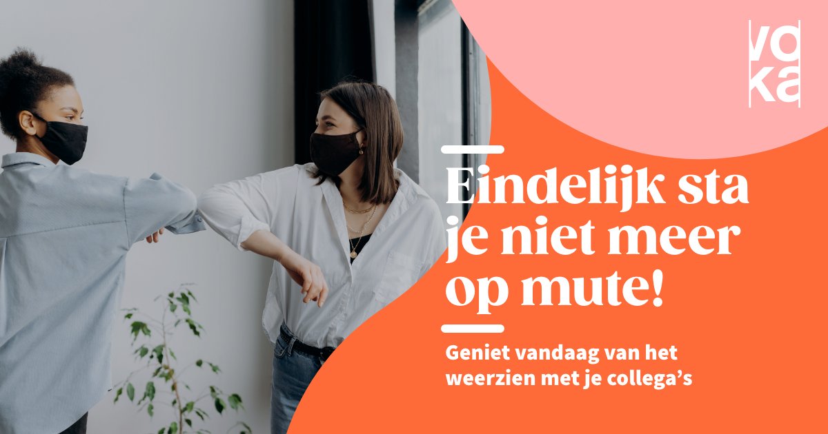 🙌 We mogen weer! Telewerk wordt niet langer verplicht maar aanbevolen. 
Geniet van het weerzien met je collega’s, de kantoorkoffie, de teamspirit.

#samenondernemen
