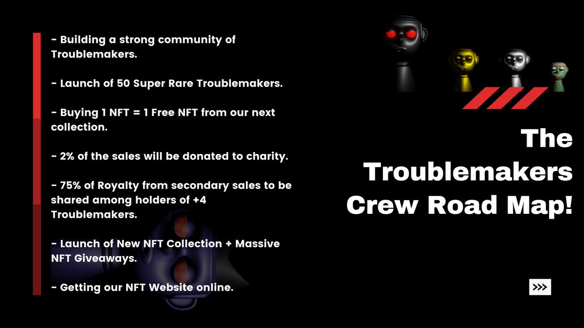 Road Map V1.
#NFT #NFTProject #roadmap #nftcollector