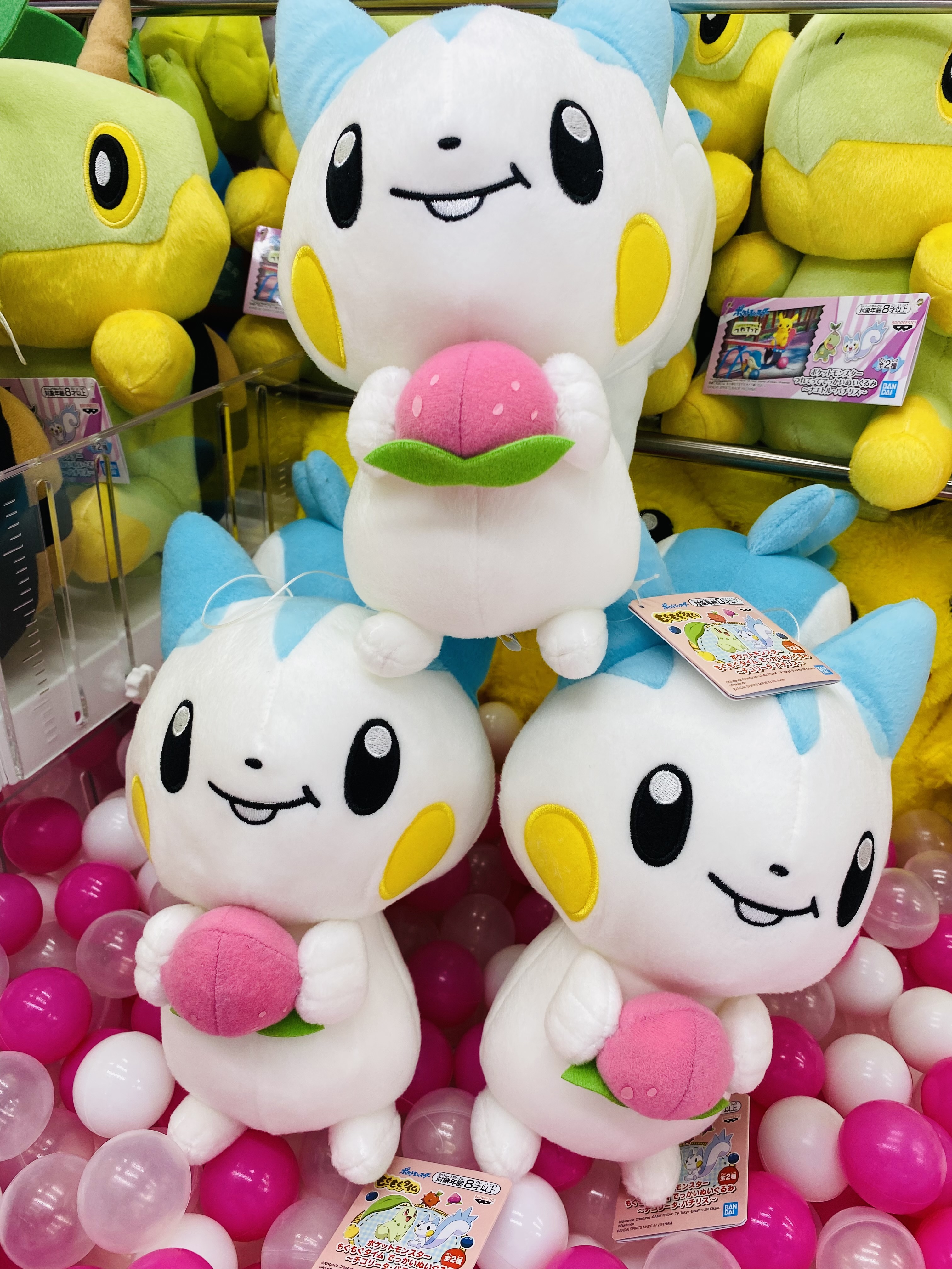ソユーゲームフィールド旭川駅前店 景品入荷情報 ポケットモンスター もぐもぐタイム でっかいぬいぐるみ チコリータ パチリス 入荷致しました 北海道 旭川 札幌 名寄 ゲーム 駅前 ソユー ゲーセン ポケモン チコリータ はっぱ