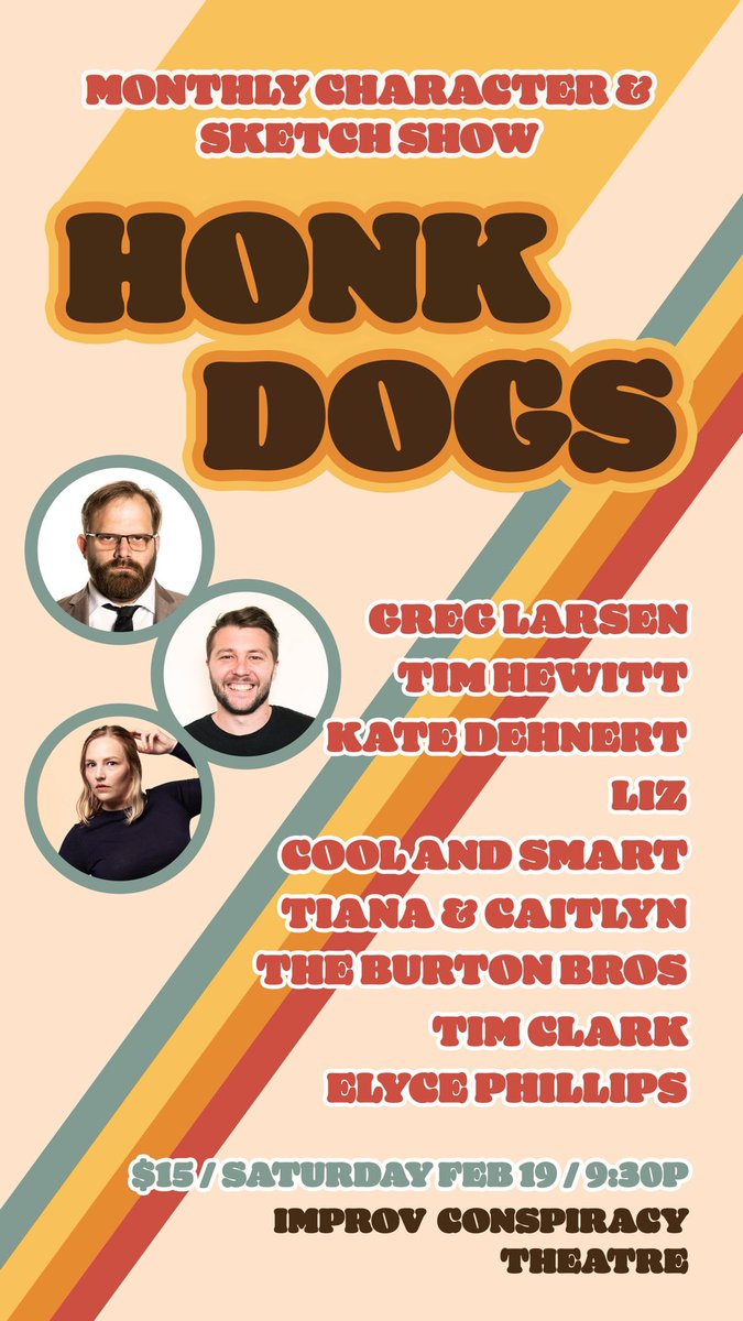 HonkDogsComedy's tweet photo. Tomorrow! 9:30pm @TICImprov 
Upcoming and established acts try out new characters and sketches
TIX: https://t.co/lowJRjyHCh https://t.co/mFhxcjWuok
