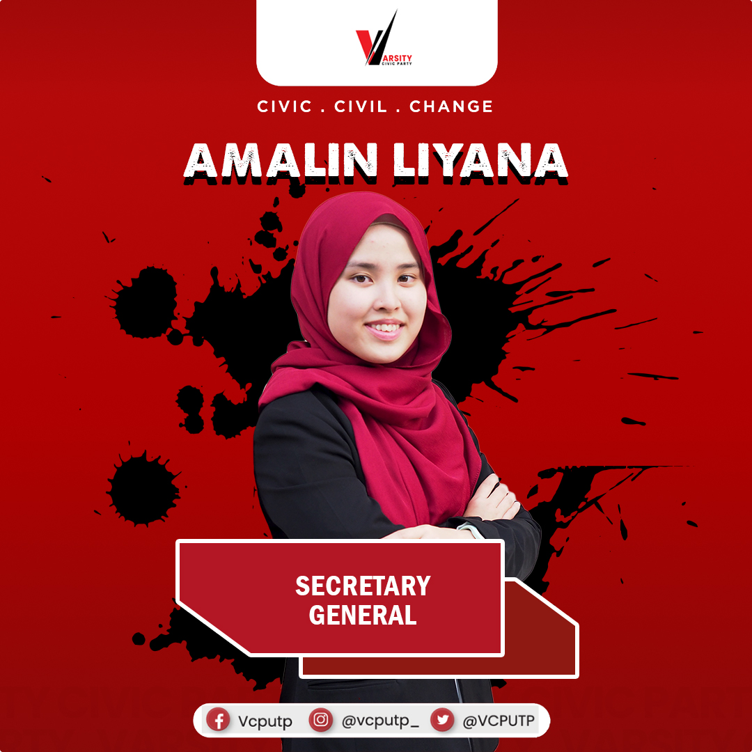 VCPUTP's tweet photo. ⚜️ 𝐕𝐂𝐏 𝐇𝐈𝐂𝐎𝐌 𝐋𝐈𝐍𝐄-𝐔𝐏 ⚜️

Varsity Civic Party, from students we came, to students we serve!⁣⁣

We proudly present to you:

VCP's new Secretary-General! 

♦️𝘾𝙄𝙑𝙄𝘾♦️𝘾𝙄𝙑𝙄𝙇♦️𝘾𝙃𝘼𝙉𝙂𝙀♦️

#InVCPWeTrust🤝
#VoteforChange🗳️
#VoteRED⁠❤️
#UTPCampusElection2022 https://t.co/aubdBGcXXJ