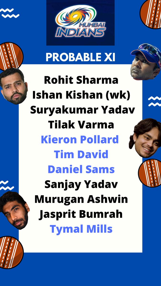CricketWithAsh's tweet photo. MI - depth chart and probable XI. https://t.co/ptoG6Ufm7o
