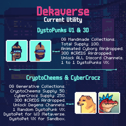Day 11 of 
<a href="/DystoPunks/">DystoPunks</a>
 Crate Giveaway!

Like and RT to enter. Winner chosen in 24 hours.

Crates = Whitelist for upcoming (March 7th) Dystopunk VX mint (.077 ETH)!

Check out @DekadenteETH 's other projects in the Dekaverse!