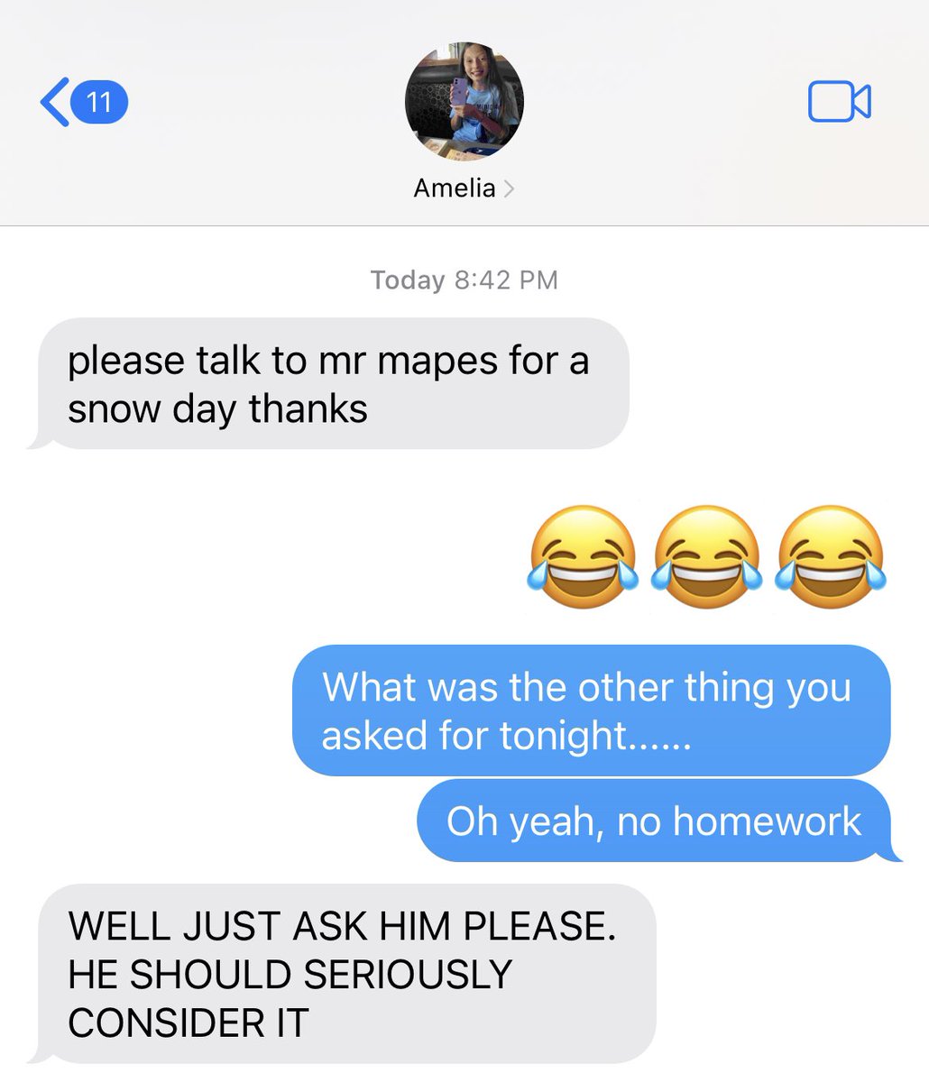 Emily_R_Hartman's tweet photo. The text I get from at least one of my children when the weather gets the slightest bit dicey #whynotask #childofaschoolboardmember https://t.co/Hok2XGusyj