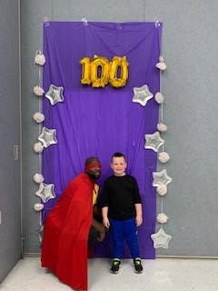 FreetownAACPS's tweet photo. Happy 100th day of school!  Zero the Hero even made a surprise appearance at Freetown. https://t.co/h7S60AGWqr