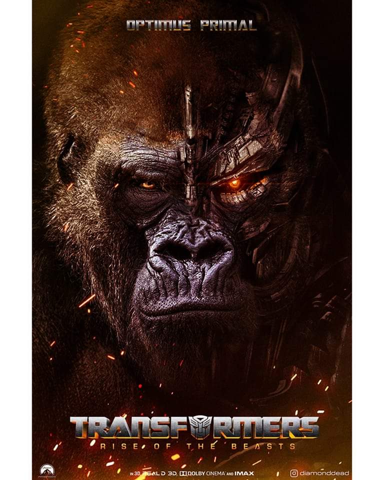 #OptimusPrime goes...🦍primal in this wild poster for #TransformersRiseOfTheBeasts, which will be the first entry in the new trilogy reboot
.
.
Image credit: @diamonddead