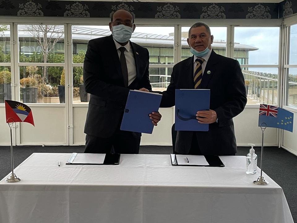 On Oct 31, 2021, at the opening of #COP26 🌏in Glasgow, #smallislandstates Antigua and Barbuda & Tuvalu concluded a historic Agreement establishing the Commission of Small Island States on #Climate Change & International Law. Palau was the first to join the initiative on Nov 4.