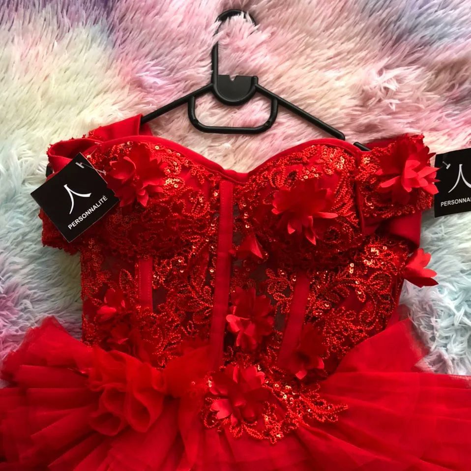 Our Red raffled tule dress ... #embraceit #Fashionista #Zimbabwe #SouthAfrican #fashiondesigner