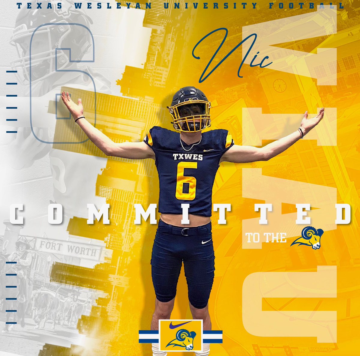 COMMITTED to <a href="/TxWesFootball/">TxWes Football</a> thank you <a href="/DLineDude5/">Tony McClain</a> for giving me an opportunity to ball out as a ram. Can’t wait to show them we can do! #ramsup #imhome