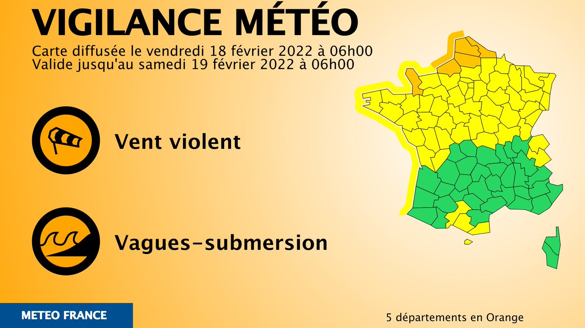 🔶 5 dpts en #vigilanceOrange

Restez informés sur vigilance.meteofrance.com