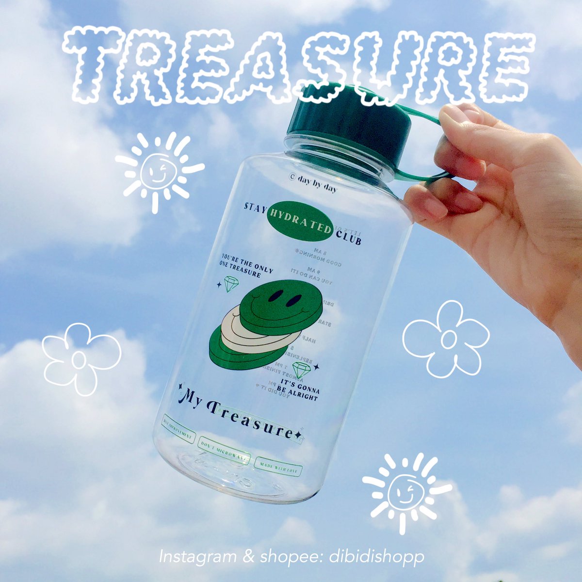 dibidishopp's tweet photo. Bottle Movitional Treasure Kit 🥤
Decobag Custom Treasure 💎✨

Detail Bottle:
- Volume 1000ML / 1 L
- Design di UV Print
- BPA Free

Detail Decobag Fullset:
- 1 Mika Bag Transparan
- 1 Pouch 
- 1 keyring
- 2 pin button

Order via shopee dibidishopp
🔗 https://t.co/B1SS6C4btQ https://t.co/l1uyG5W2Sa