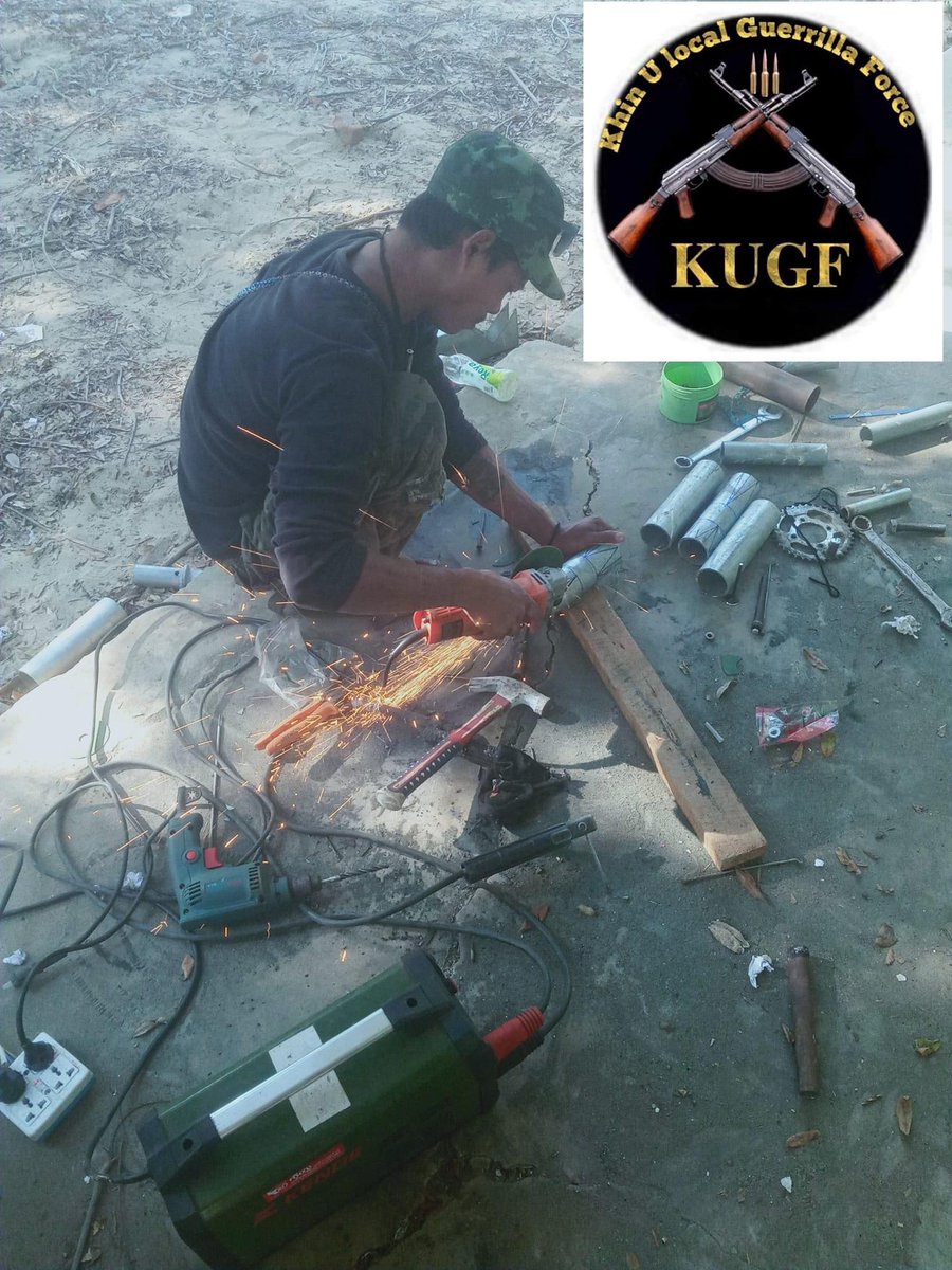 whim_watch's tweet photo. #Myanmar: The Khin U local Guerrilla Force (#KUGF) have produced their own mortar as well as crude mortar shells. Mortar tube appears to follow a similar production pattern as seen across all of Myanmar in recent months. 
#WhatsHappeningInMyanmar 
#2022Feb18Coup https://t.co/OIQgmeXp3T