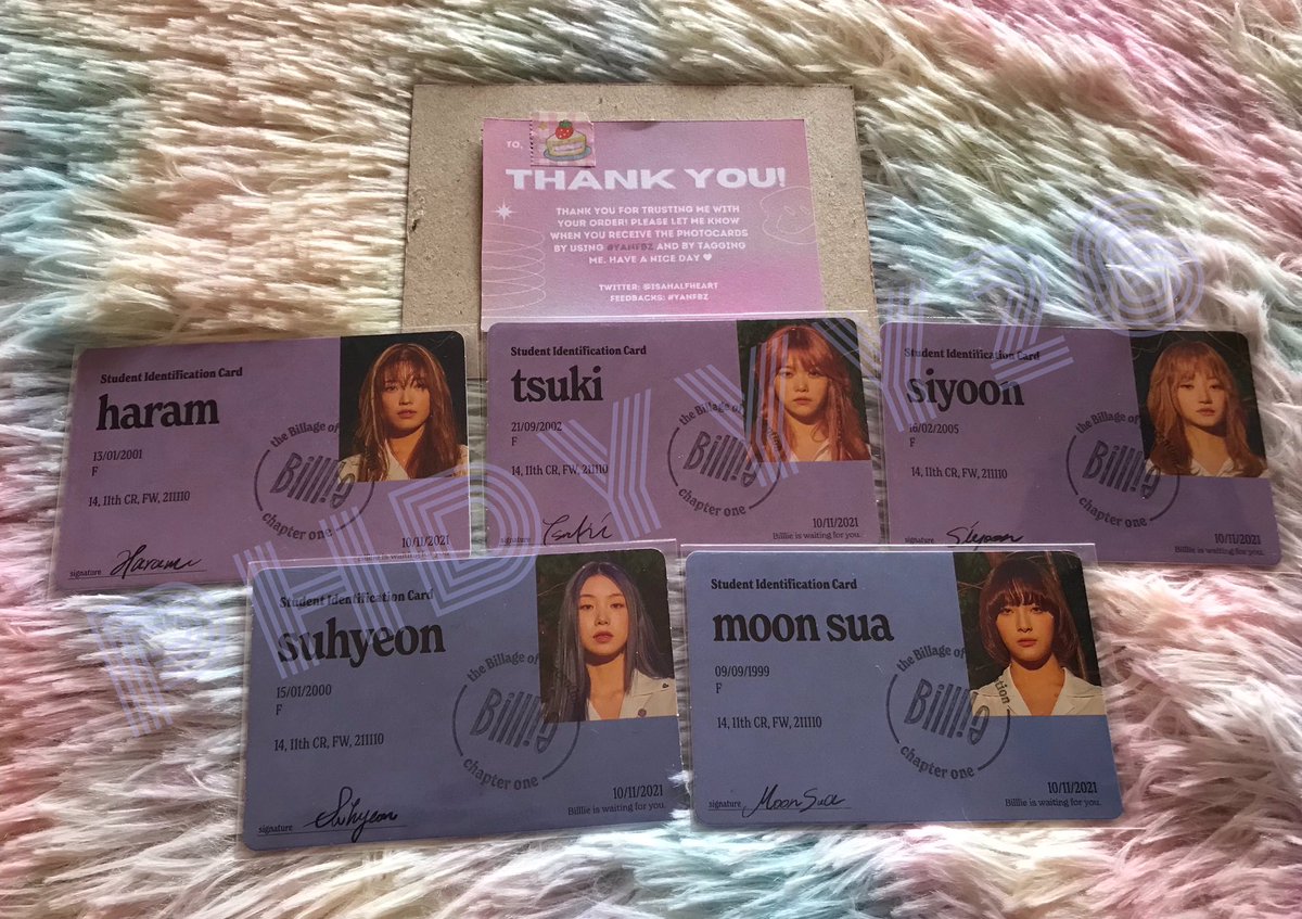 phaedyyy26's tweet photo. κ° πphdyyybudols κ±
5/6 Billage of Perception Chapter One ID Card came home π€
Thank you so much @isahalfheart for accommodating me with my orders π₯° my babies came home safely! π₯³
*haruna bb nalang ang di umuuwi π₯Ί*
#yanfbz https://t.co/EQxTCgdu7g