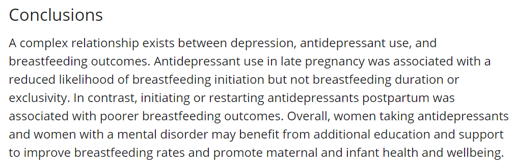 Lisa Amir (@lisa_h_amir) on Twitter photo Our paper on #breastfeeding and #antidepressant #medications just out in AOGS!
Relationships complex, but meds assoc w shorter breastfeeding duration
<a href="/LukeGrzeskowiak/">Luke Grzeskowiak</a> <a href="/Pharma_Nordeng/">Hedvig Nordeng</a> <a href="/SahaMoni1978/">Moni Saha</a>
obgyn.onlinelibrary.wiley.com/doi/10.1111/ao… Our paper on #breastfeeding and #antidepressant #medications just out in AOGS!
Relationships complex, but meds assoc w shorter breastfeeding duration
<a href="/LukeGrzeskowiak/">Luke Grzeskowiak</a> <a href="/Pharma_Nordeng/">Hedvig Nordeng</a> <a href="/SahaMoni1978/">Moni Saha</a>
obgyn.onlinelibrary.wiley.com/doi/10.1111/ao…