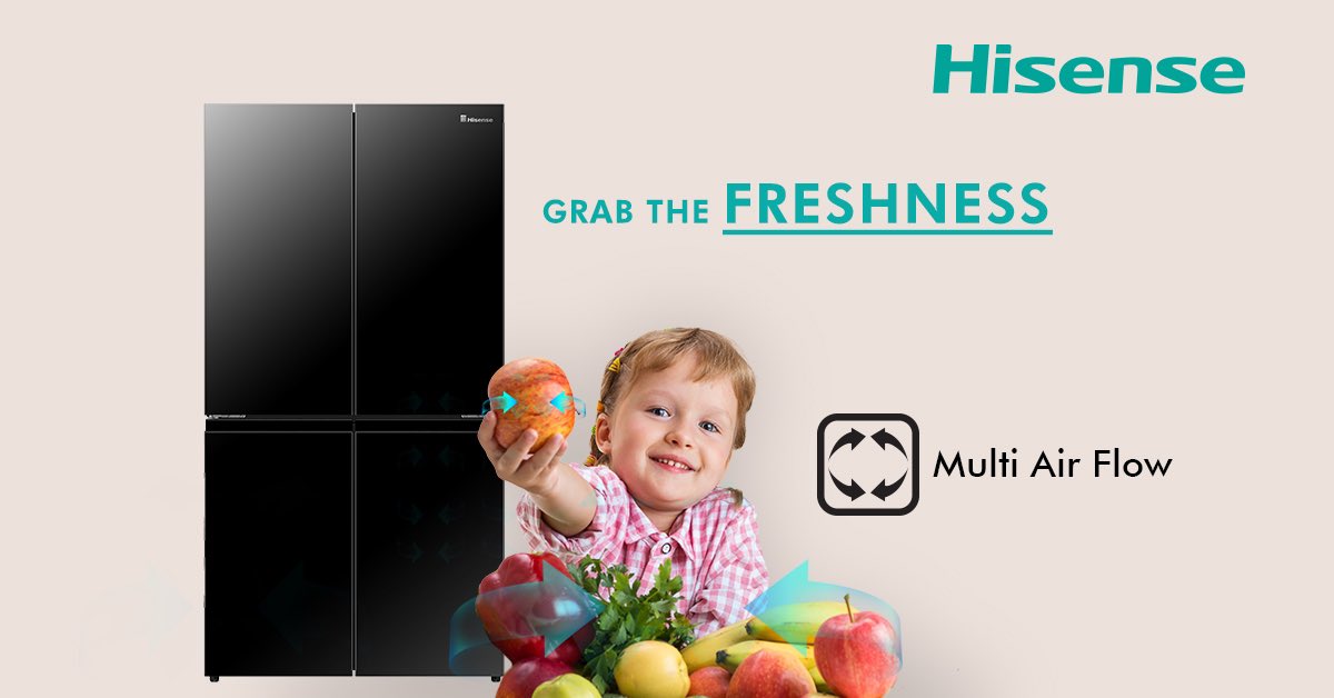 Hisense_IND's tweet image. For those who love their fruits and vegetables raw and fresh!
 
Grab the freshness with Hisense Pure Flat Series Refrigerators that come with the Multi Air Flow System.

#Hisense #Freshness #MultiAirFlow #BeAmazed #Refrigerator