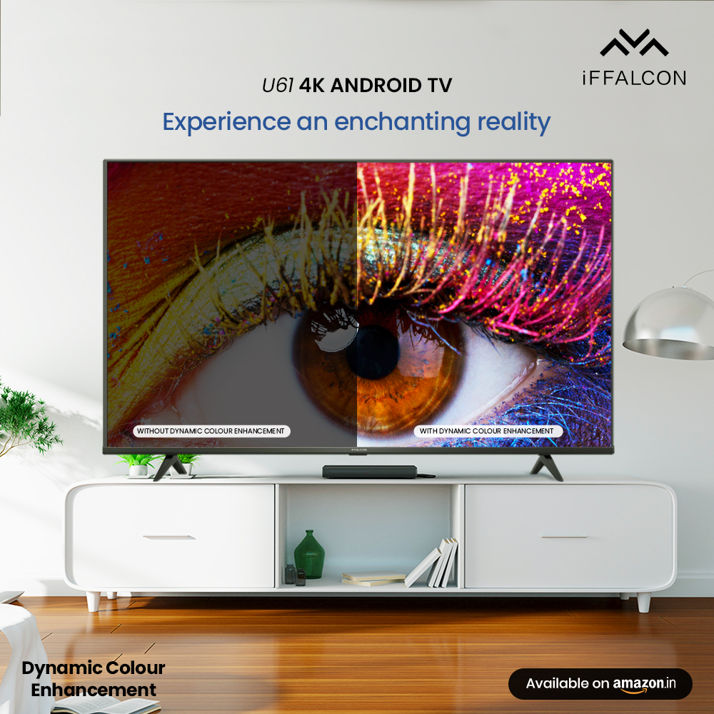 iFFALCONIndia's tweet photo. Bringing life to every colour! Witness a visual marvel in your screen with the #DynamicColourEnhancement feature of #iFFALCON U61 #4K #AndroidTV.
Bring it your living room today: https://t.co/dx3NDchkFH https://t.co/s6OwySFhXc