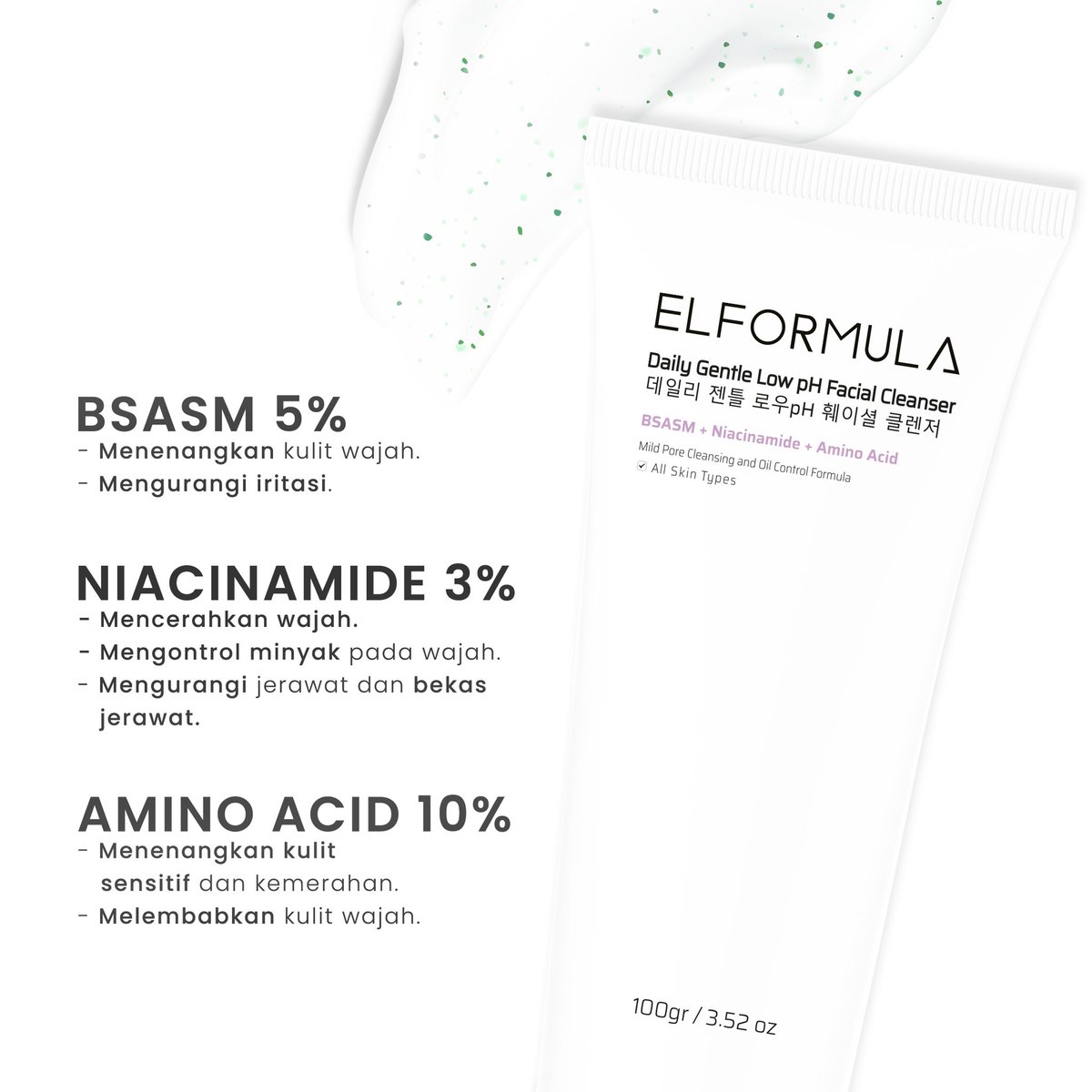 Elformula Daily Gentle Low PH Facial Cleanser is back!

And it’s coming with the new formula. 🤍