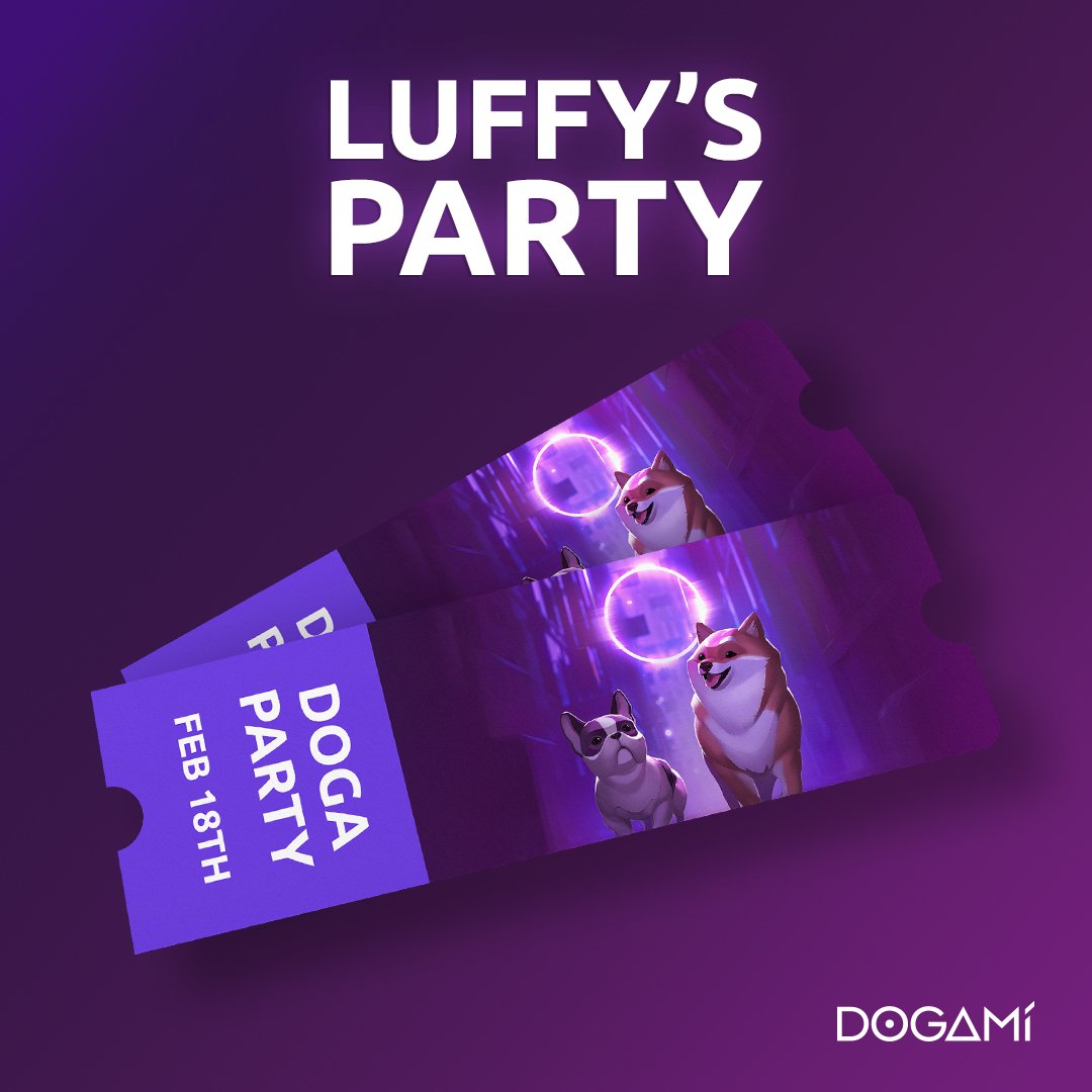 Dogami's tweet photo. Luffy's DOGA party is on. 👯
He'll visit many different channels randomly and drop WL giveaways!

𝘿𝙊𝙂𝘼 𝘿𝙊𝙂𝘼 https://t.co/6O7NMPXkZX