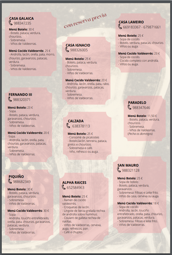 ConcellodoBarco's tweet image. CONTINÚAN AS I XORNADAS DO BOTELO E O COCIDO VALDEORRÉS
Son 17 os restaurantes participantes nas I Xornadas do Botelo e o cocido valdeorrés. 
Non hai excusas para non degustar botelo e cocido neste mes de febreiro!