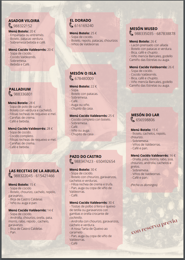 ConcellodoBarco's tweet image. CONTINÚAN AS I XORNADAS DO BOTELO E O COCIDO VALDEORRÉS
Son 17 os restaurantes participantes nas I Xornadas do Botelo e o cocido valdeorrés. 
Non hai excusas para non degustar botelo e cocido neste mes de febreiro!