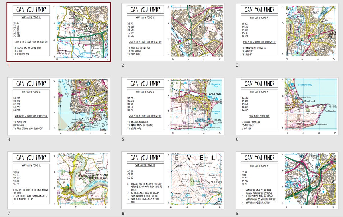 fiona_616's tweet image. A thread of resources I use all of the time - which might make useful templates for other activities! #GeographyTeacher 
1/N 6 figure GR starter activities docs.google.com/presentation/d… 
Made using Bing maps as you can use the OS overlay.