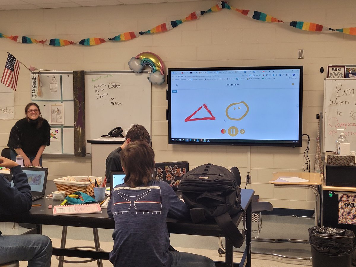MrsJennBurdette's tweet image. Students in Mrs. Jones class use Google Arts and Culture to learn about Kandinsky art 🎨 @RAMiddle_RAMS #RAMSinspire #a5instruction