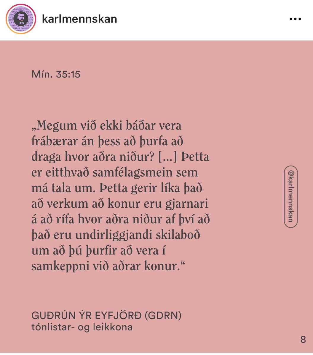 Mæli mikið með að hlusta á GDRN í spjalli við Karlmennskuna 🙌 Þetta er svo ótrúlega on point og samfélagsmein sem á að tala um! Við í @RVKDTR fengum svo oft í viðtölum fleiri spurningar um hvort það væri ekki eitthvað drama eða beef á milli okkar heldur en um tónlistina okkar.