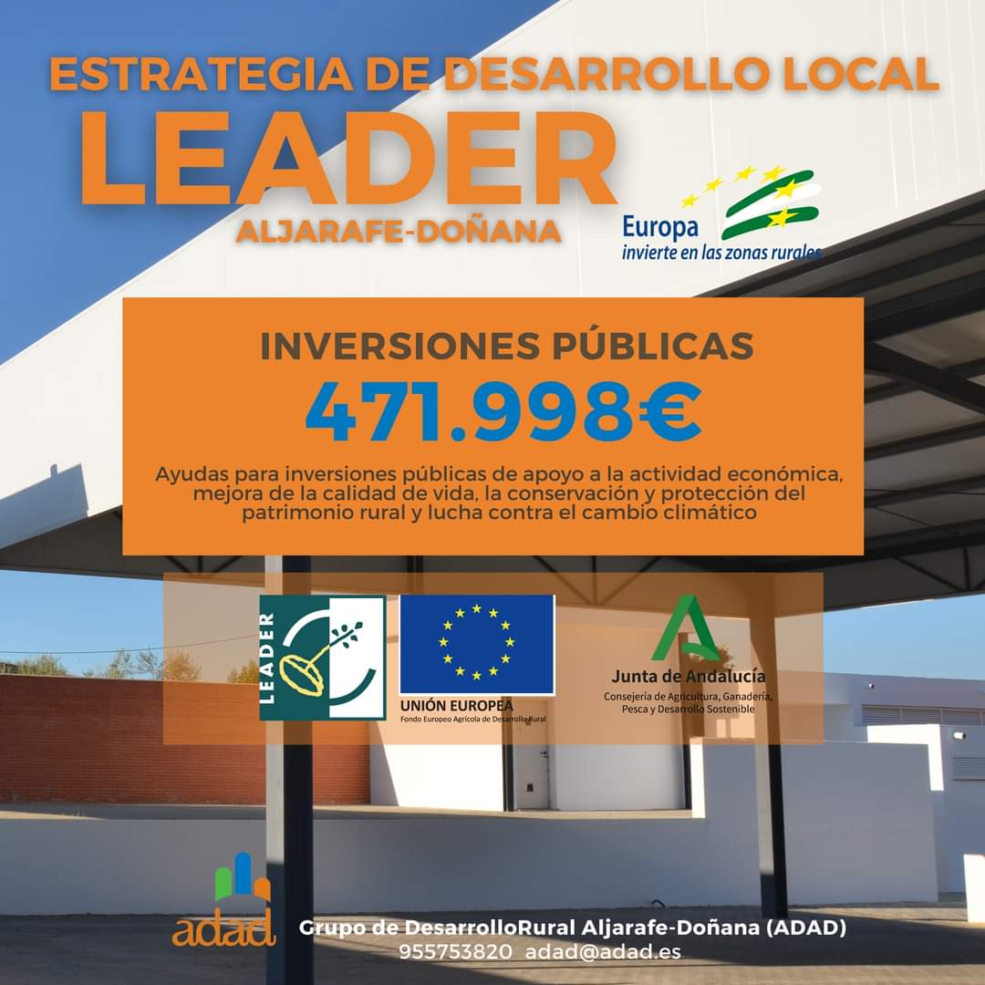 Aljarafe_Donana's tweet photo. La tercera línea de ayudas de la 𝙣𝙪𝙚𝙫𝙖 𝙘𝙤𝙣𝙫𝙤𝙘𝙖𝙩𝙤𝙧𝙞𝙖 𝙇𝙀𝘼𝘿𝙀𝙍 Aljarafe-Doñana está dirigida a los Ayuntamientos

🔴 Se destinará 471.998 🅴🆄🆁🅾🆂 a inversiones públicas de apoyo a la actividad económica, calidad de vida y conservación del patrimonio rural https://t.co/UsfquHibFP