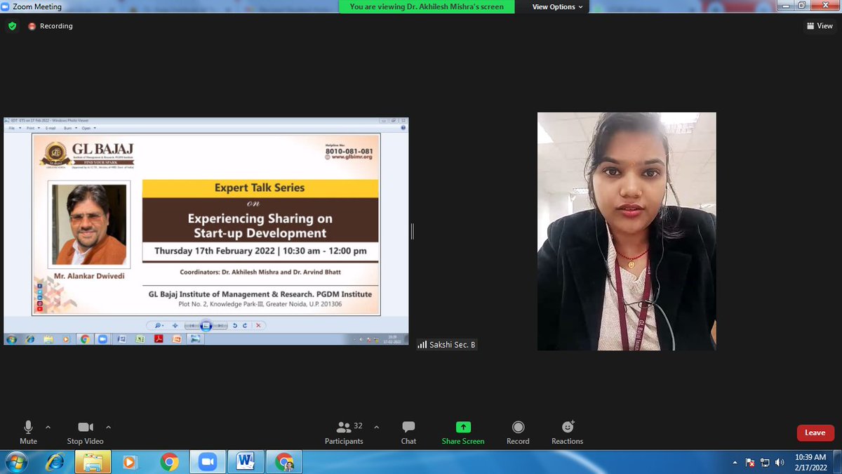 glbajajimr's tweet photo. An Expert Talk on "Experiencing Sharing on Start-up Development'' was organized by GLBIMR.PGDM Institute, Greater Noida on 17/02/2022 for PGDM students. With this session, students got insight of entrepreneurial skills.
#GLBajaj #GLBajajInstitute #GLBIMR #ETS #Entrepreneurship https://t.co/HgrP9dktlT
