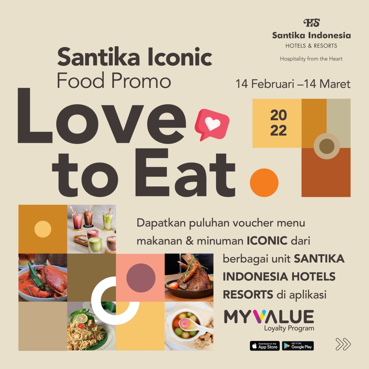 santikahotels's tweet photo. Dapatkan puluhan voucher diskon menu ikonik di berbagai unit Santika Indonesia Hotels &amp; Resorts secara cuma-cuma &amp; voucher potongan F&amp;B yang dapat digunakan di seluruh unit #SantikaIndonesia

Download aplikasi MyValue &amp; daftar GRATIS jadi member sekarang! https://t.co/lCt9BXHcJo