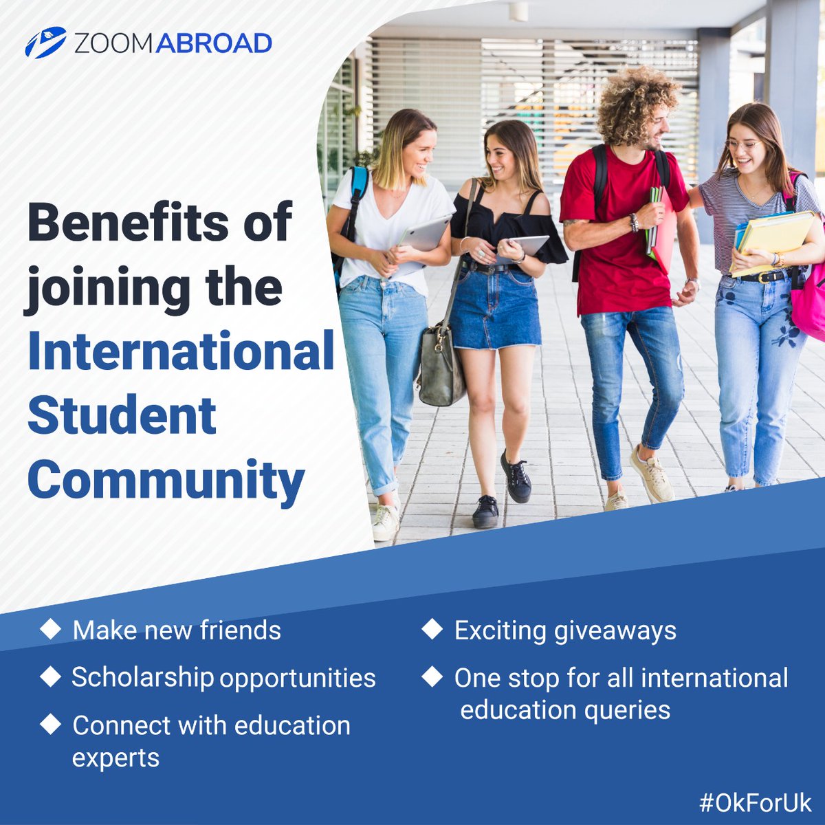 zoomabroad's tweet photo. Meet like-minded people, network with education experts, get exciting giveaways by joining Zoom Abroad's student community today! https://t.co/yg5tDQU5Rs

#Scholarships #Giveaway #community #studyabroad https://t.co/pwGExKQo3O