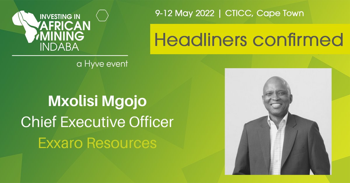 MiningIndaba's tweet photo. Next up, Mxolisis Mgojo, Chief Executive Officer, @ExxaroResources will be speaking in person at #MI2022 this year.
See the full list of confirmed speakers here 👉 https://t.co/GCe6U4RwBx
Secure your place today 👉 https://t.co/JtKNoOSOug
#MITakeover #MI2022 #MiningIndaba https://t.co/9jEw28dL6m