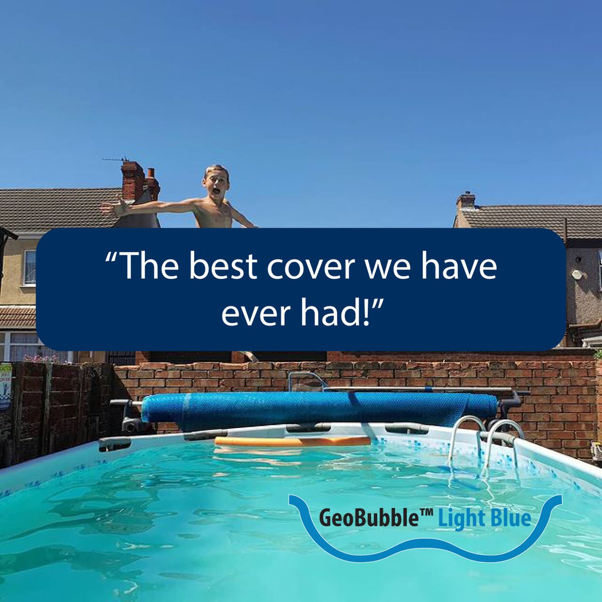 GeoBubble_'s tweet photo. "The Geobubble™ solar cover is by far the best cover we have ever had! It stops water loss through evaporation, and helps keep the water warm so we can have fun in the pool all season long"

#SwimmingPool #PoolCover https://t.co/wgHlS55irS
