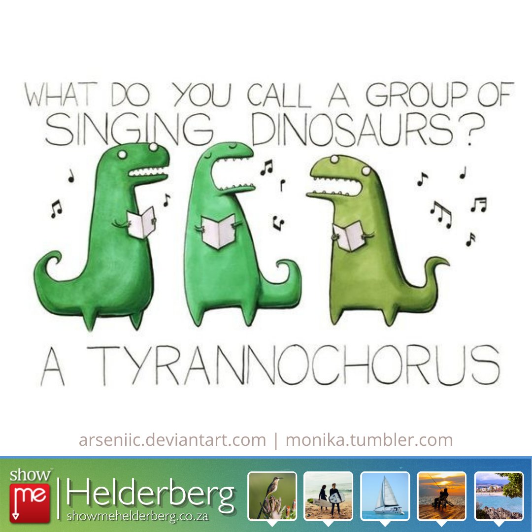 What do you call a group of singing dinosaurs? 🦖🎵
.
#fridayfunnies #fridayfun #smile #laugh #showmehelderberg
